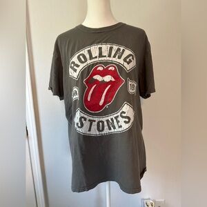 The Rolling Stones Mens Dark Gray Cotton T-Shirt 1978 Tour Graphic Crew Neck L